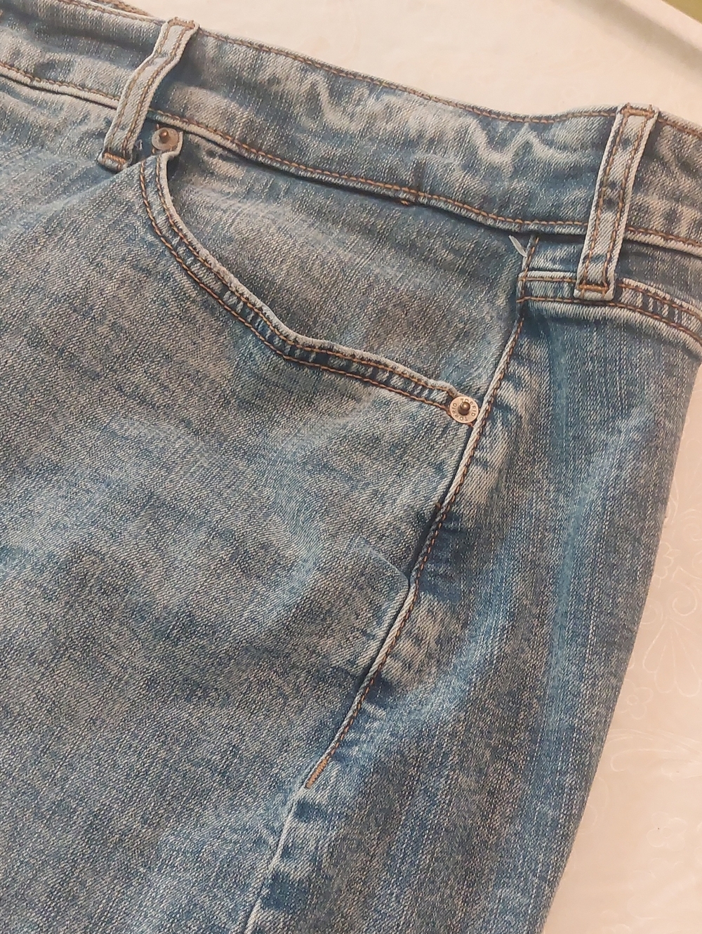 Torrid Blue Denim Midi Split Front Jean Skirt Sz 20 *Runs Bigger - Picture 4 of 15
